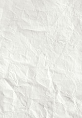 Fototapeta na wymiar White crumpled paper sheet, background for design, paper texture, old, empty, textured