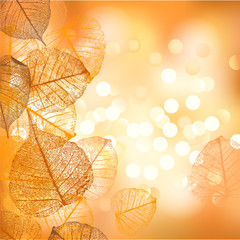 Festive background of vector autumn leaves