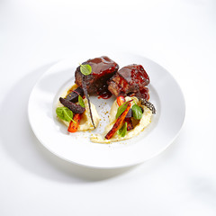 Veal Cheeks and Baked Seasonal Vegetables