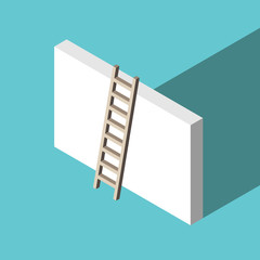 Isometric ladder against wall