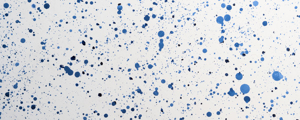 White and blue dots acrylic painted abstract background. Trendy unique backdrop