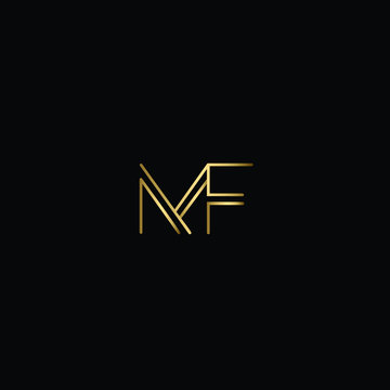 Creative Solid Minimal Letter MF Logo Design In vector Format