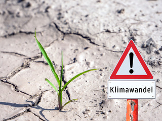 Klimawandel Schild