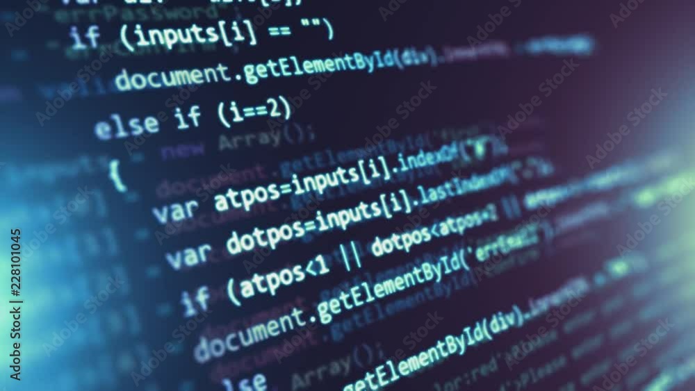 Aufkleber Programming source code abstract background