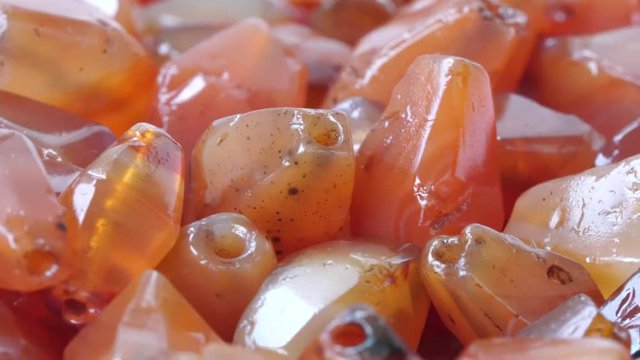 Close up of Ancient Carnelian Beads
