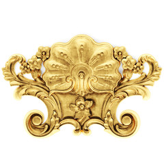 Gilded stucco, gold cartouche