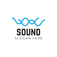 Abstract wave linear logotype. Wave sound speech logo