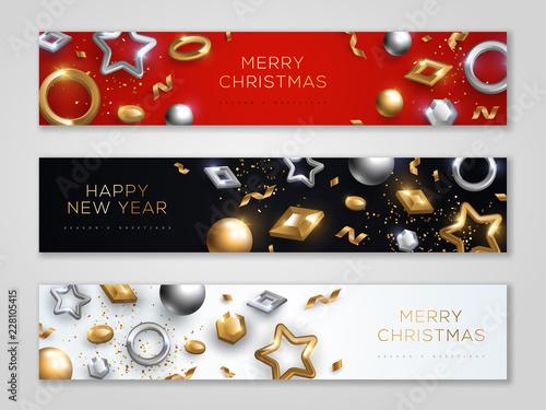 &quot;Christmas and New Year banners set&quot; Stockfotos und lizenzfreie