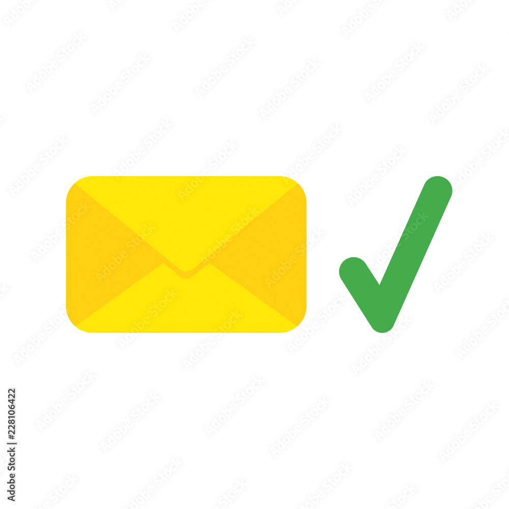 Aufkleber vector icon concept of closed mail envelope with check mark