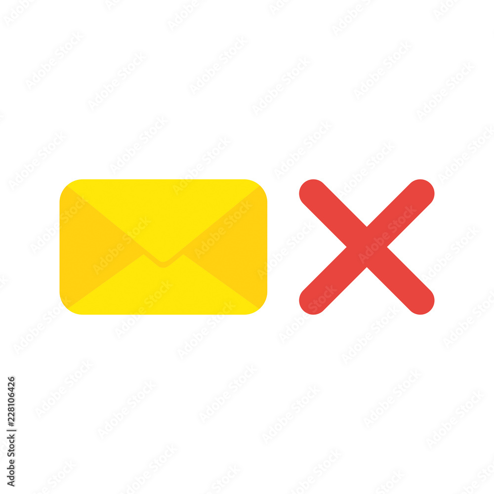 Aufkleber vector icon concept of closed mail envelope with x mark