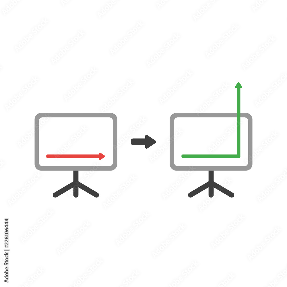 Poster vector icon concept of sales chart arrow moving down and up