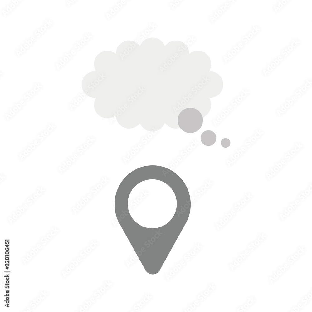 Aufkleber vector icon concept of map pointer with blank thought bubble