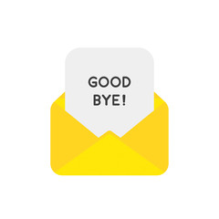 Vector icon concept of mail envelope with good bye paper