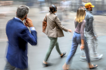 group of business people in the street