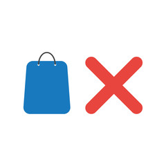 Obraz premium Vector icon concept of shopping bag with x mark
