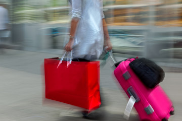 Naklejka premium visit the shops in city