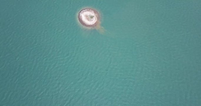 A sand pit after sucking  of  a private 's  company sand extraction in the the gulf of Thailand near the Chang Island in Trad province since the company gets  a concession from the government.