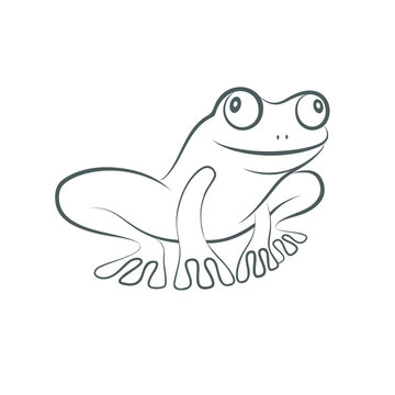 Icon frog. Flat symbol frog. Isolated sign frog on white background. Logo. Vector Illustration