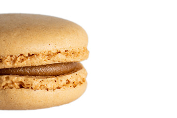 Tasty macaroon isolated on white background