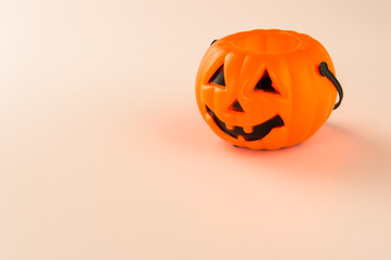 Beautiful halloween decoration trick or treat on white background with filter, concept of halloween...