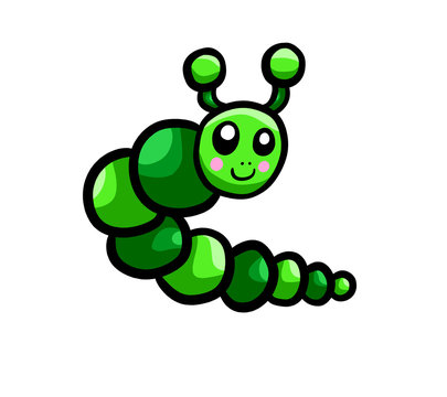 Adorable Green Worm