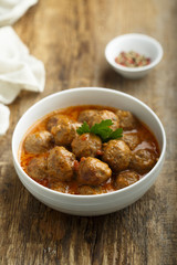 Homemade meatballs with tomato sauce