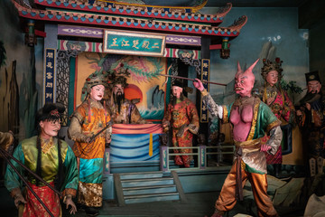 Statues inside Nantian bizarre temple in Changhua Taiwan