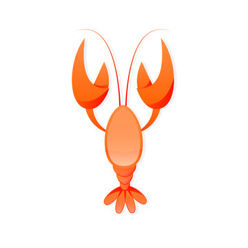 recommend clip art: Red crayfish icon. Clipart image isolated on white background