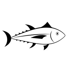 Obraz premium Tuna fish outline icon. Seafood clipart isolated on white background