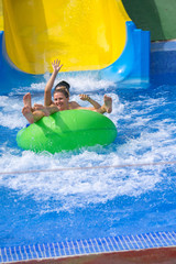 girls in the water park.