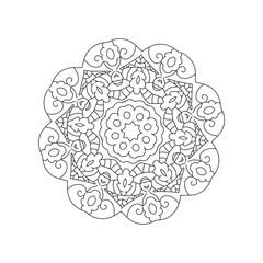 Mandala ornament. Simple style mandala ornament poster background symbol. Mandala ornament brand logo design element. Mandala ornament t-shirt printing. Vector for sticker.