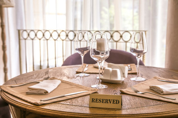 restaurant interior reserved