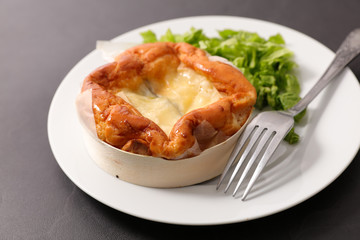 baked camembert and salad