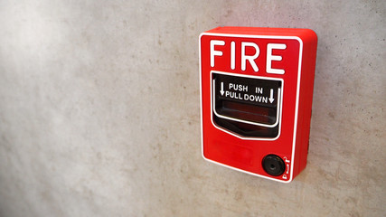 Emergency of Fire alarm system notifier or alert or bell warning equipment use when on fire (Manual...
