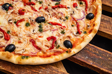 pizza with olives