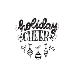 Holiday Cheer hand lettering phrase