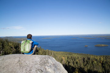 Fototapeta premium Paha-Koli, hiker, landscape