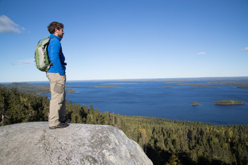 Paha-Koli, hiker, autumn landscape