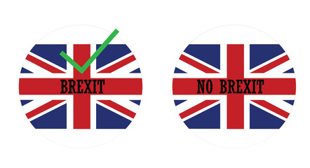 icons with the english flag and icons for brexit
