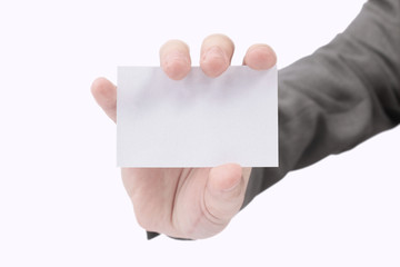 businessman showing an empty credit card.Plastic Bank cards des