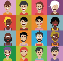 People avatars, Vector women, men avatar