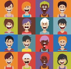 People avatars, Vector women, men avatar