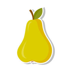 Pear. Sweet fruit. Isolated fruit on white background. Vector illustration.
