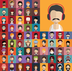 Obraz na płótnie Canvas People avatars, Vector women, men avatar