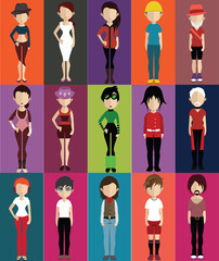 People avatars, Vector women, men avatar