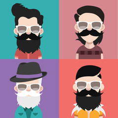 People avatars, Vector women, men avatar