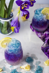 tropical butterfly pea flower blue ice lemonade