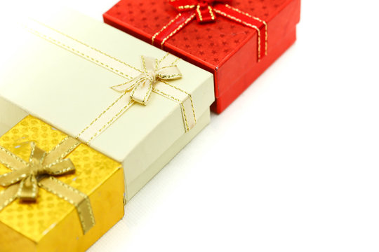 Christmas gift box using for concept of Holiday greeting card.