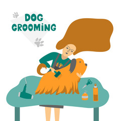 Vector illustration for pet hair salon.
