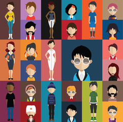 People avatars, Vector women, men avatar